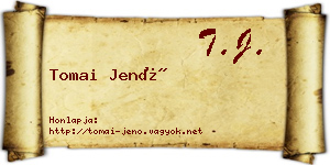 Tomai Jenő névjegykártya